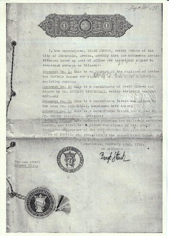 Annex AL: Virgilio - NAP Swedish Death Record